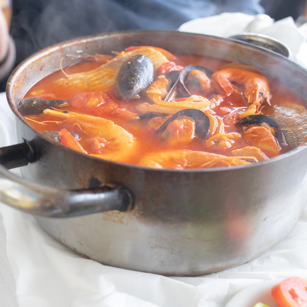 fish stew in pot
